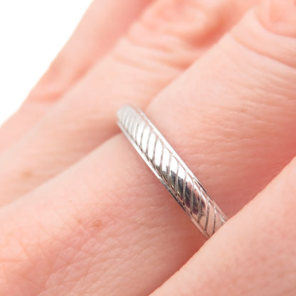 JUDITH RIPKA 925 Sterling Silver Vintage Ribbed Band Ring Size 9