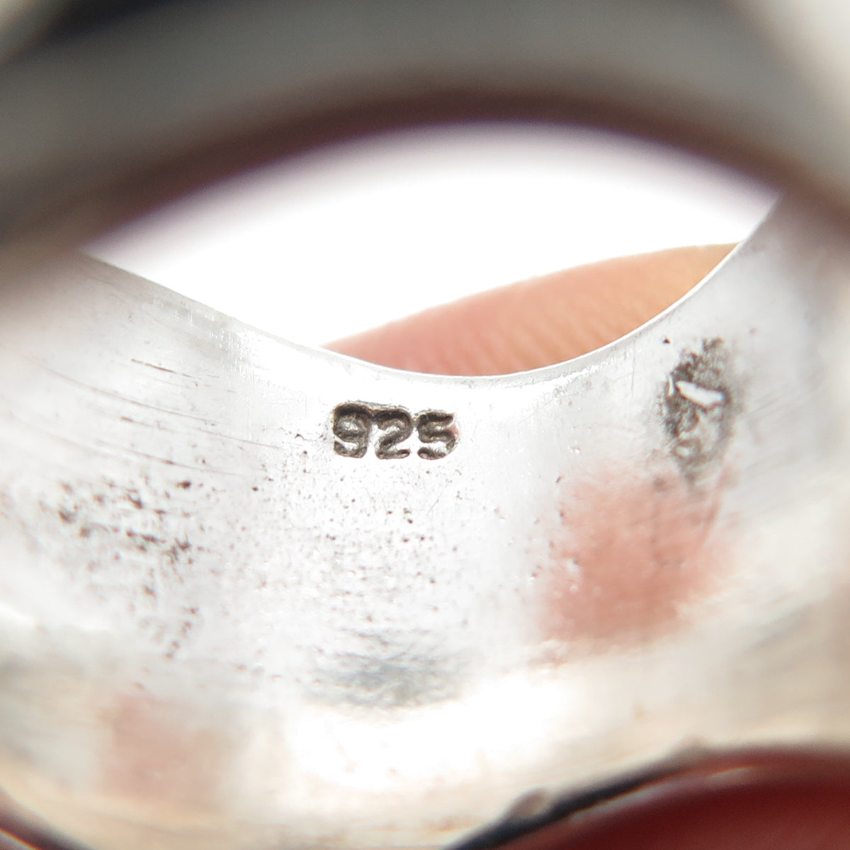 925 Sterling Silver Vintage Modernist Wavy Band Ring Size 6.75