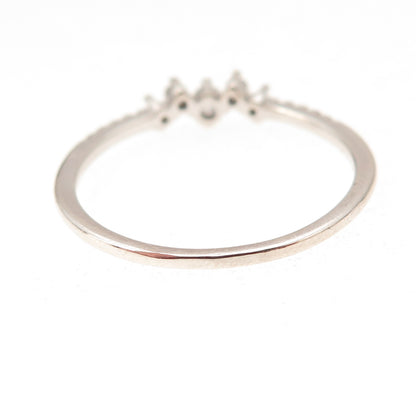 925 Sterling Silver Round-Cut C Z Stackable Ring Size 9