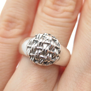 MWS Mark Wasserman Samara Sterling Silver Vintage Woven Oxidized Ring Size 6.25