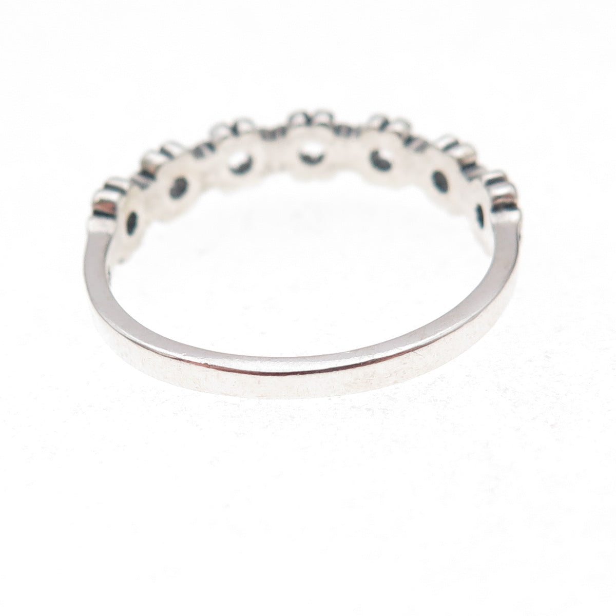 925 Sterling Silver Vintage Daisy Flower Oxidized Ring Size 9.75