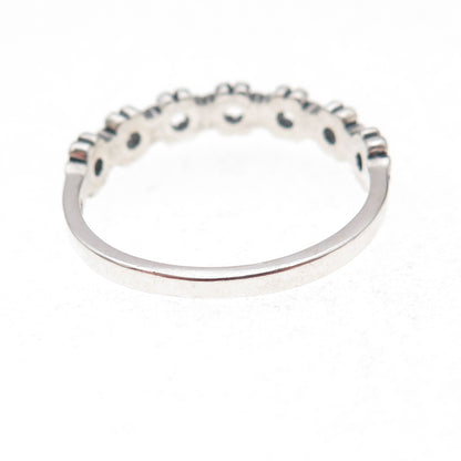 925 Sterling Silver Vintage Daisy Flower Oxidized Ring Size 9.75