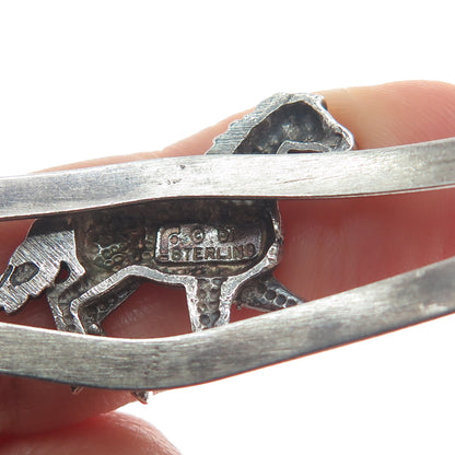 CAROL FELLEY Sterling Silver Vintage 1991 Wild Horse Adjustable Bracelet 6.5"