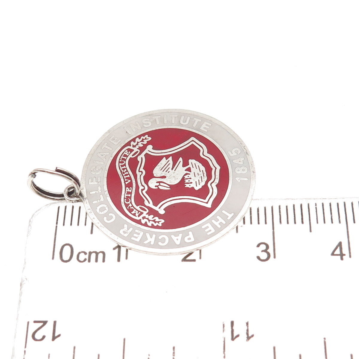 925 Sterling Silver Vintage Enamel The Packer Collegiate Institute Charm Pendant