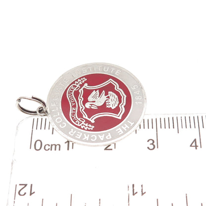 925 Sterling Silver Vintage Enamel The Packer Collegiate Institute Charm Pendant