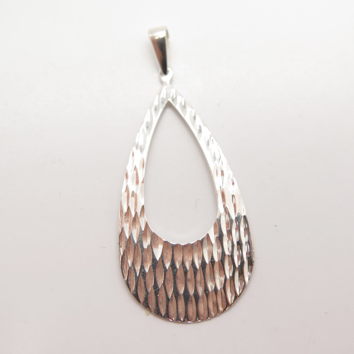 925 Sterling Silver Textured Drop Pendant