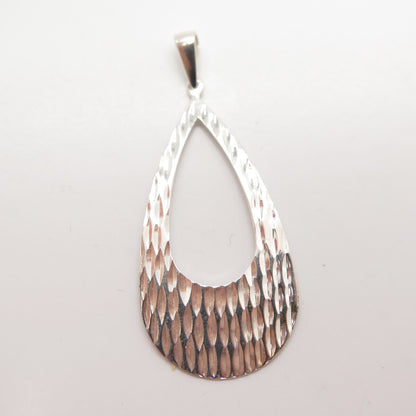 925 Sterling Silver Textured Drop Pendant