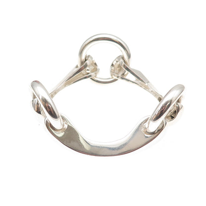 Gayer & Krauss 835 Silver Vintage Germany Horsebit Modernist Bracelet 6.75"