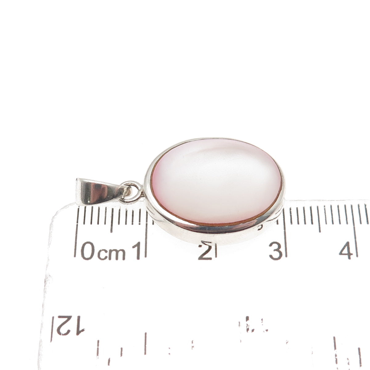 925 Sterling Silver Vintage Real MOP Charm Pendant