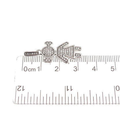 925 Sterling Silver Round-Cut C Z Girl Charm Pendant