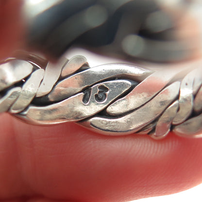 ART'S ELEGANCE 925 Sterling Silver Vintage Woven Oxidized Band Ring Size 12.75