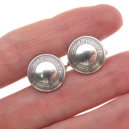 TSM The Silver Mesa Old Pawn 925 Sterling Silver Vintage Concho Tribal Cufflinks