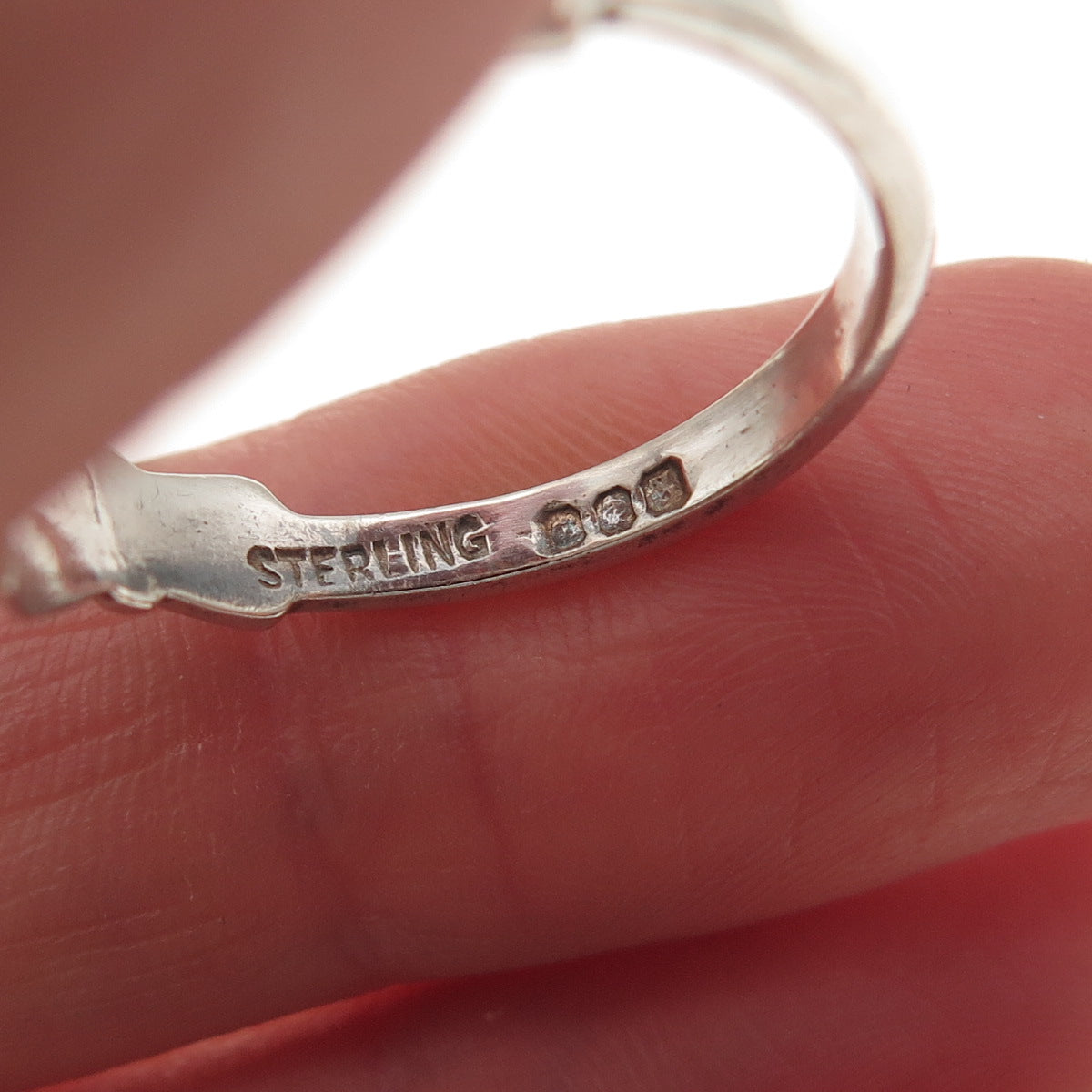 925 Sterling Silver Vintage Irish Claddagh Oxidized Ring Size 8.5