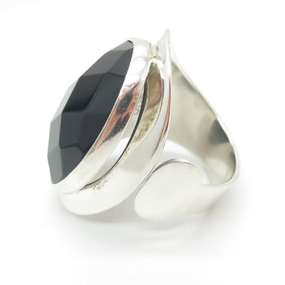 DOMINIQUE DINOUART 925 Sterling Silver Vintage Mexico Black Onyx Ring Size 9