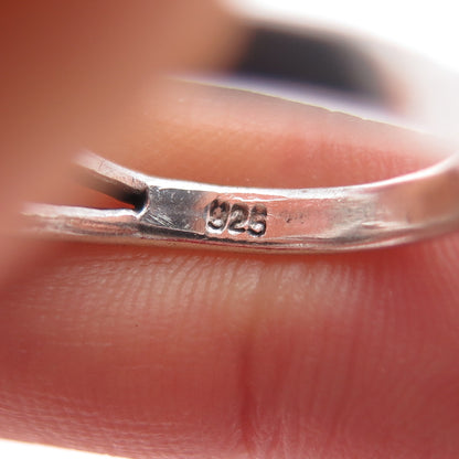 925 Sterling Silver Vintage Real Sleeping Beauty Turquoise Ring Size 7.5