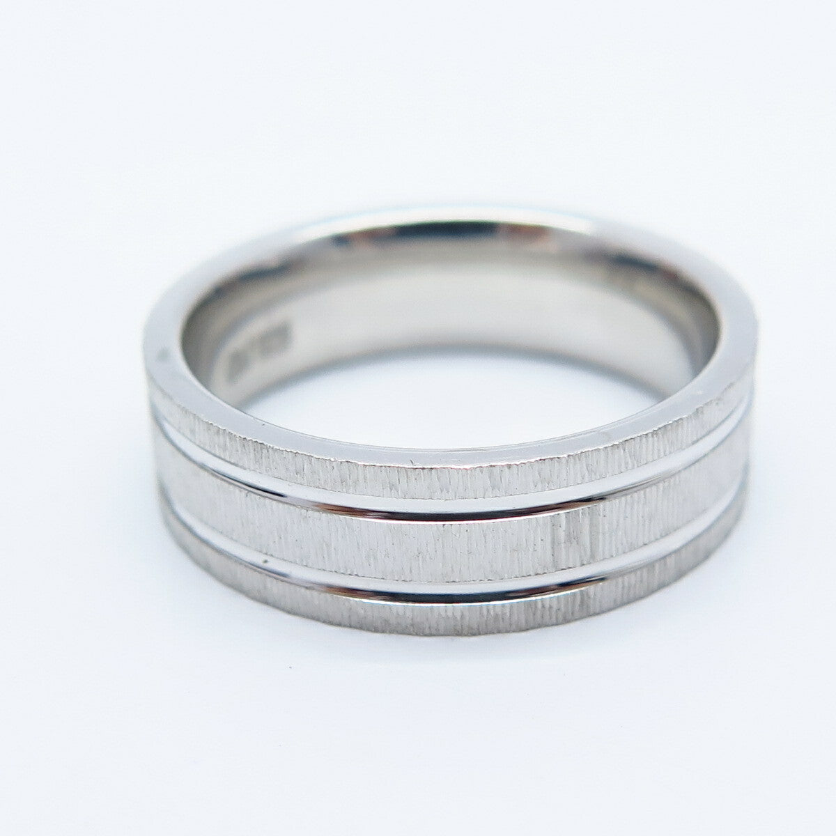 925 Sterling Silver Striped Band Ring Size 6.75