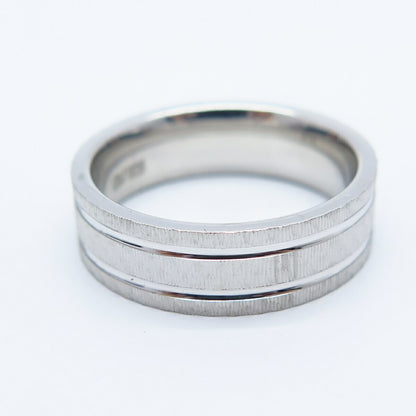 925 Sterling Silver Striped Band Ring Size 6.75