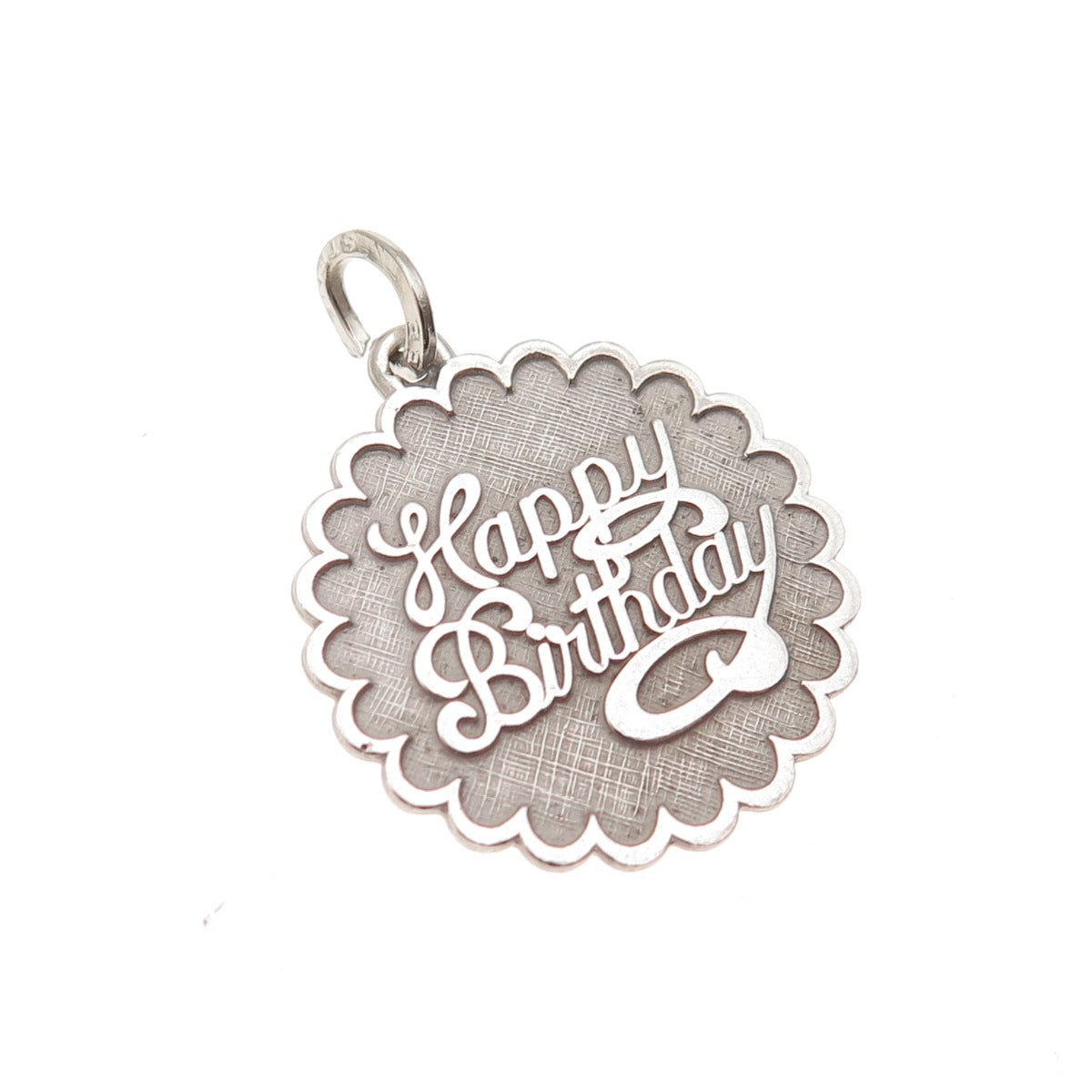 BEAU 925 Sterling Silver Vintage Happy Birthday Charm Pendant