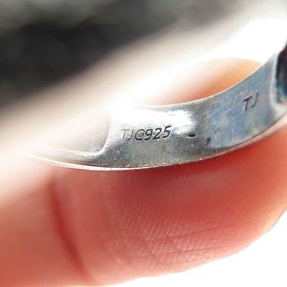 925 Sterling Silver Vintage TJC Bird of Paradise Oxidized Ring Size 9.5