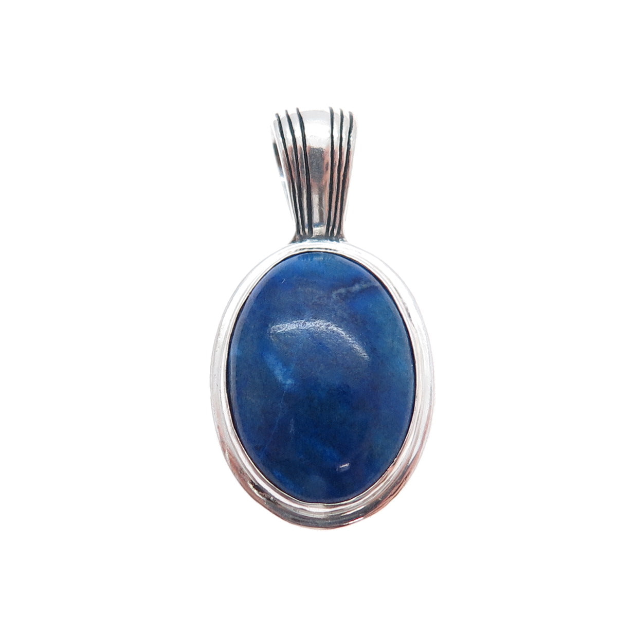 CAROLYN POLLACK Old Pawn 925 Sterling Silver Vintage Lapis Tribal Charm Pendant