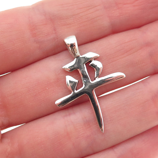 925 Sterling Silver Vintage Chinese Zodiac Ox Symbol Charm Pendant