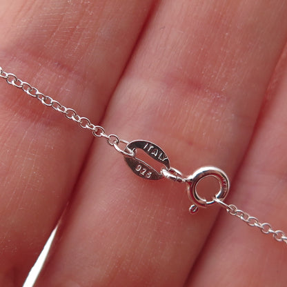 925 Sterling Silver Round-Cut C Z April Birthstone Girl Cable Chain Necklace 18"