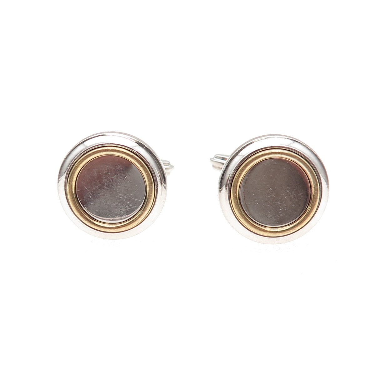 Dunhill 925 Sterling Silver 2-Tone Vintage Round Cufflinks