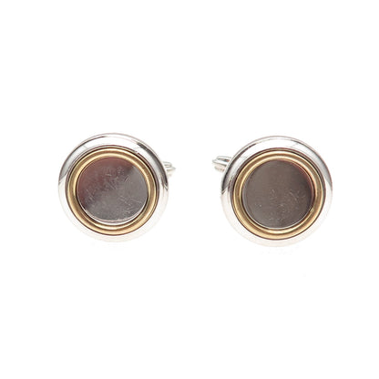 Dunhill 925 Sterling Silver 2-Tone Vintage Round Cufflinks