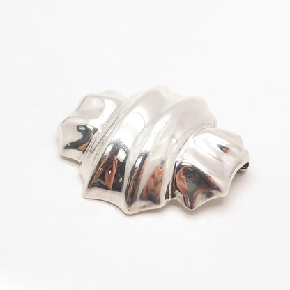 925 Sterling Silver Vintage Mexico Ribbed Bow Pin Brooch