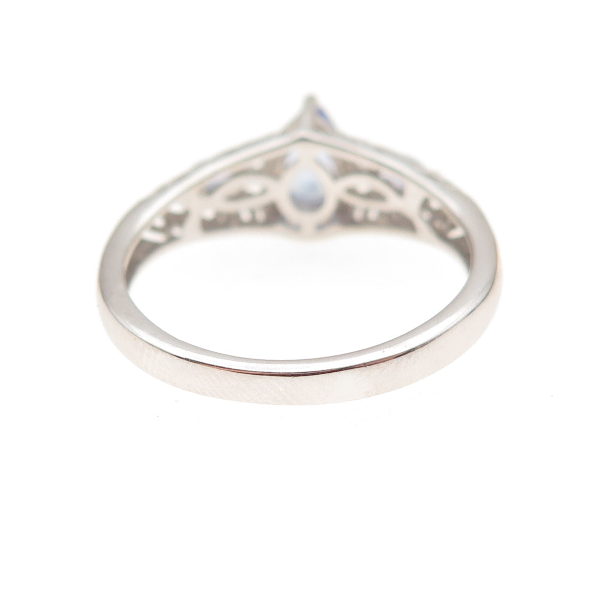 Chuck Clemency Sterling Silver Real Pear & Marquise-Cut Tanzanite Ring Size 8.25