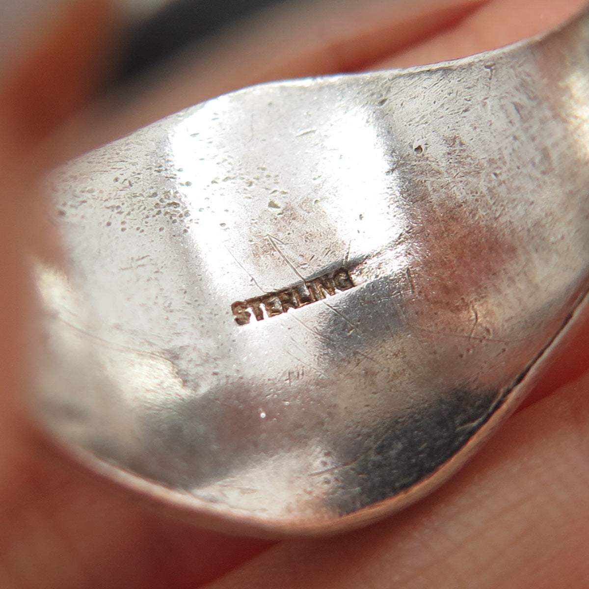 925 Sterling Silver Vintage 1972 Blue Glass St. Kilian School Ring Size 10