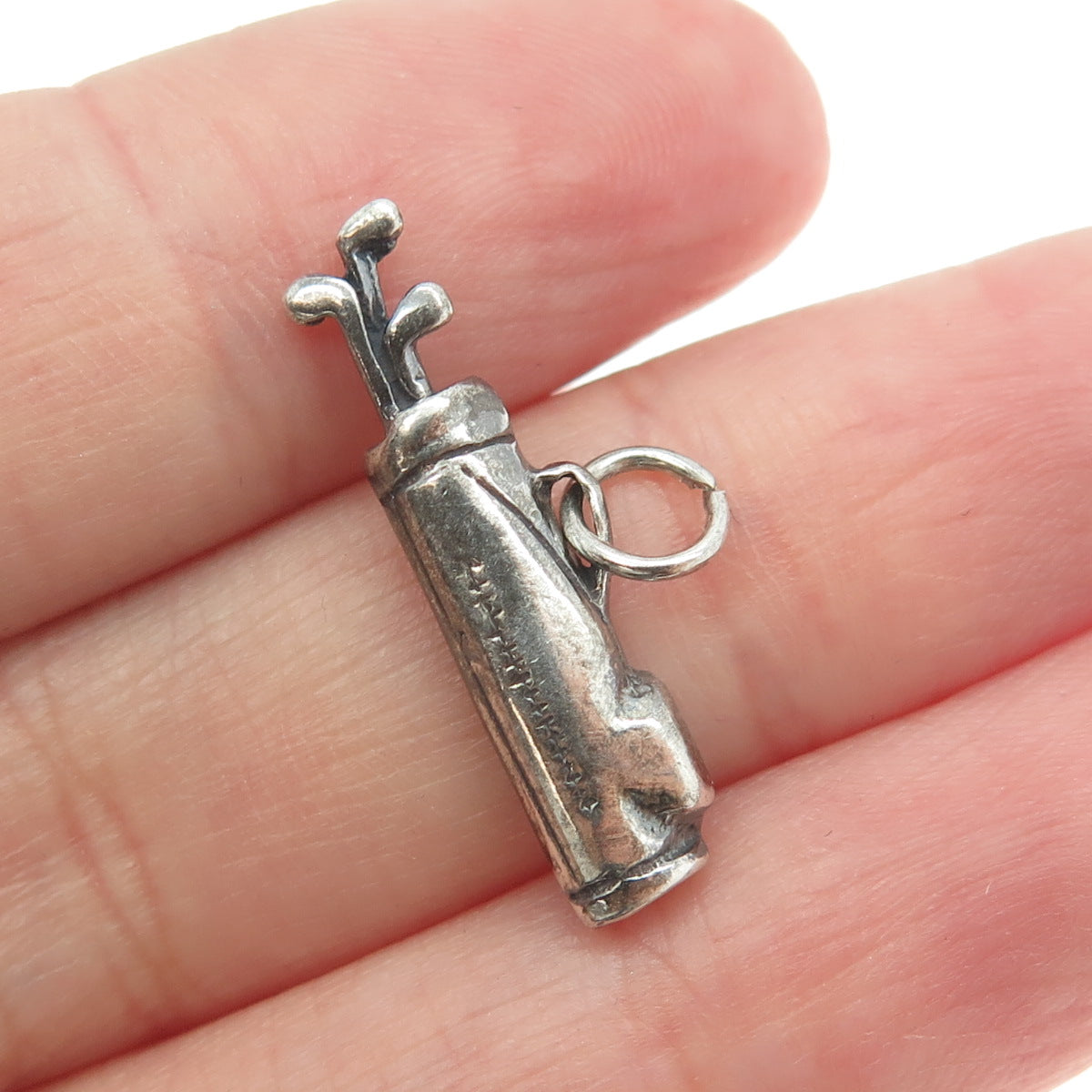 SUN WEST 925 Sterling Silver Vintage Golf Bag Charm Pendant