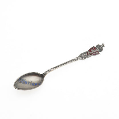 Th Marthinse Sterling Silver Antique Norway Enamel Kristiania Oslo Coffee Spoon