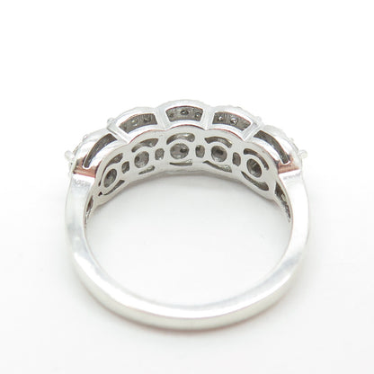 925 Sterling Silver Vintage Round-Cut Shaped C Z Ring Size 7.25