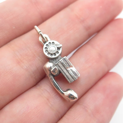 LGB BALFOUR Sterling Silver Vintage Rotary Pay Phone Minimalist Charm Pendant
