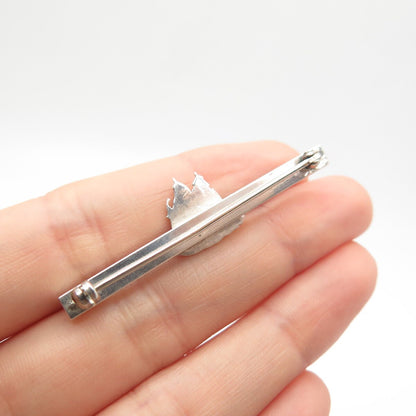 925 Sterling Silver Vintage Ship / Sailboat Bar Pin Brooch