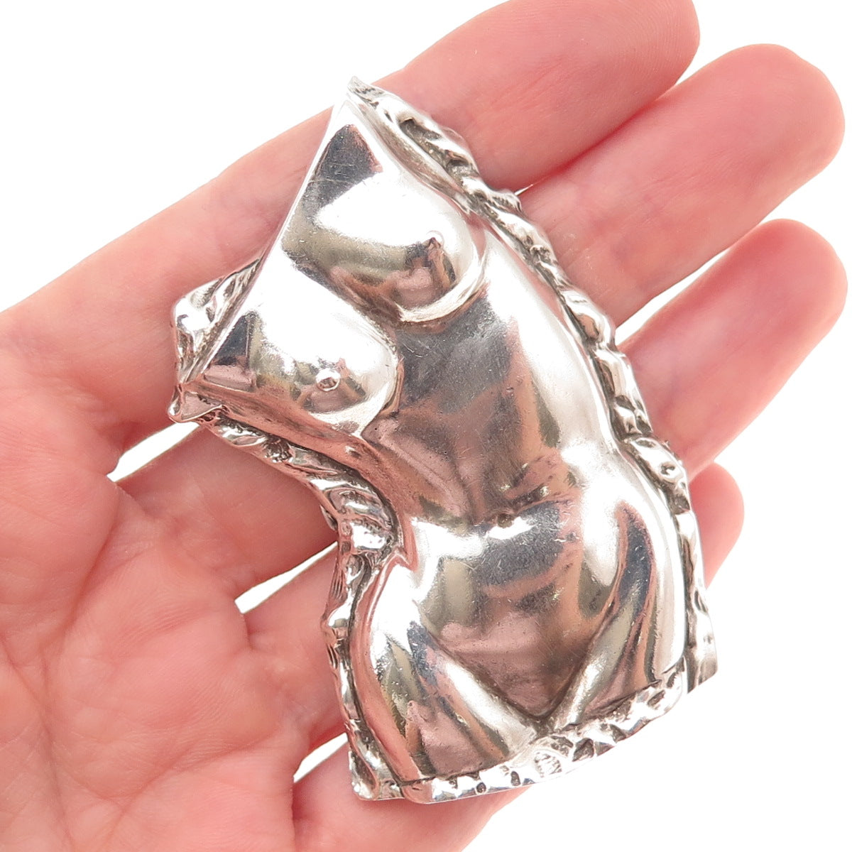 Anita Doodstein 925 Sterling Silver Vintage Female Bust Brooch (missing pin)