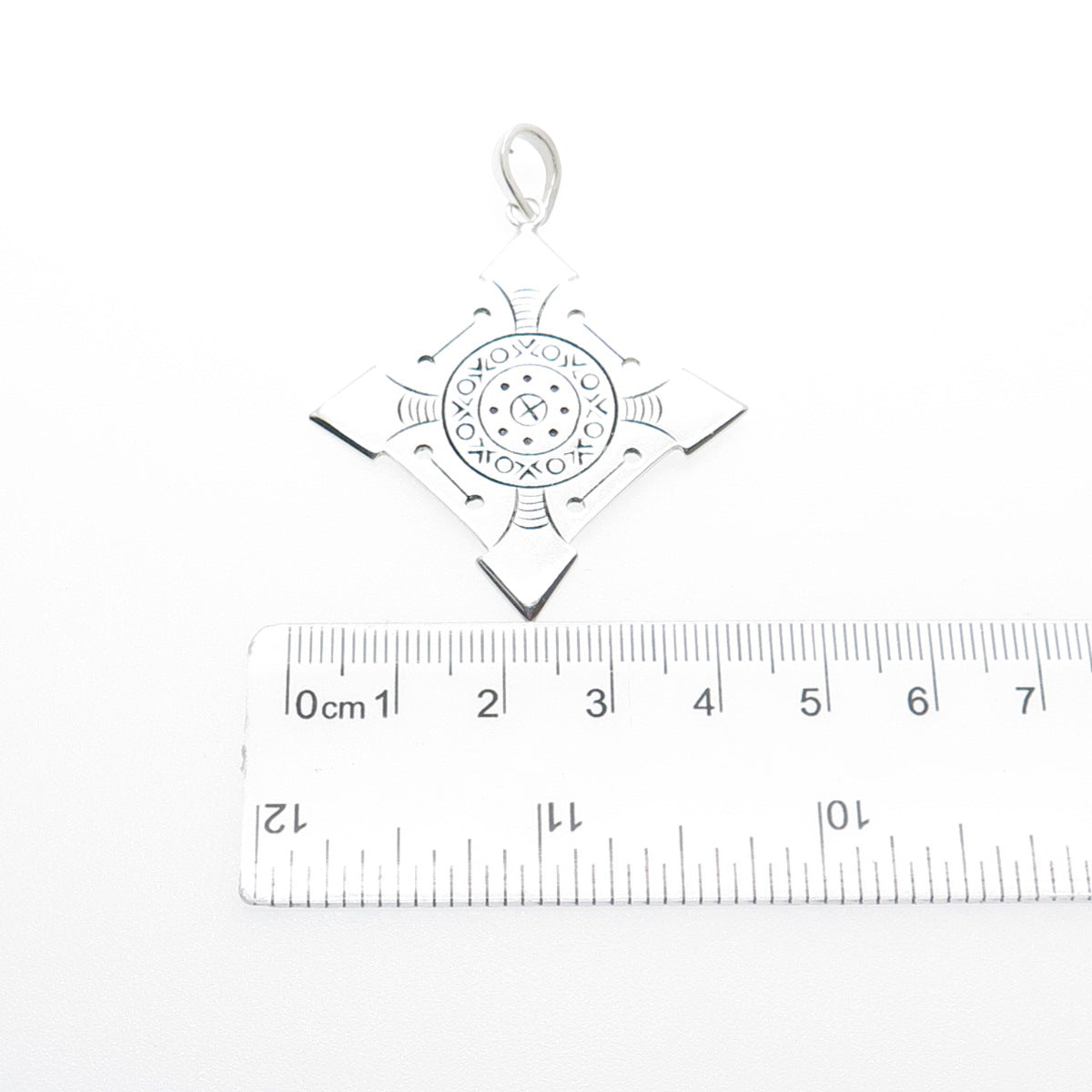 925 Sterling Silver Vintage Ethnic Cross Charm Pendant
