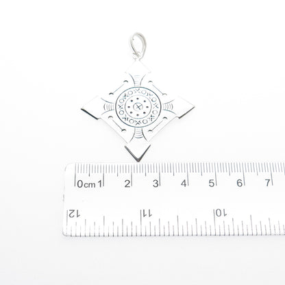 925 Sterling Silver Vintage Ethnic Cross Charm Pendant