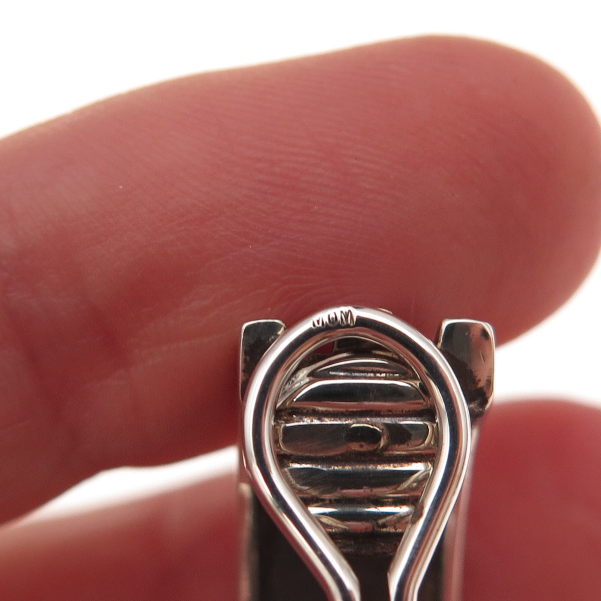 Tiffany & Co. 925 Sterling Vintage 1995 Ribbed Clip On Earrings (removed posts)