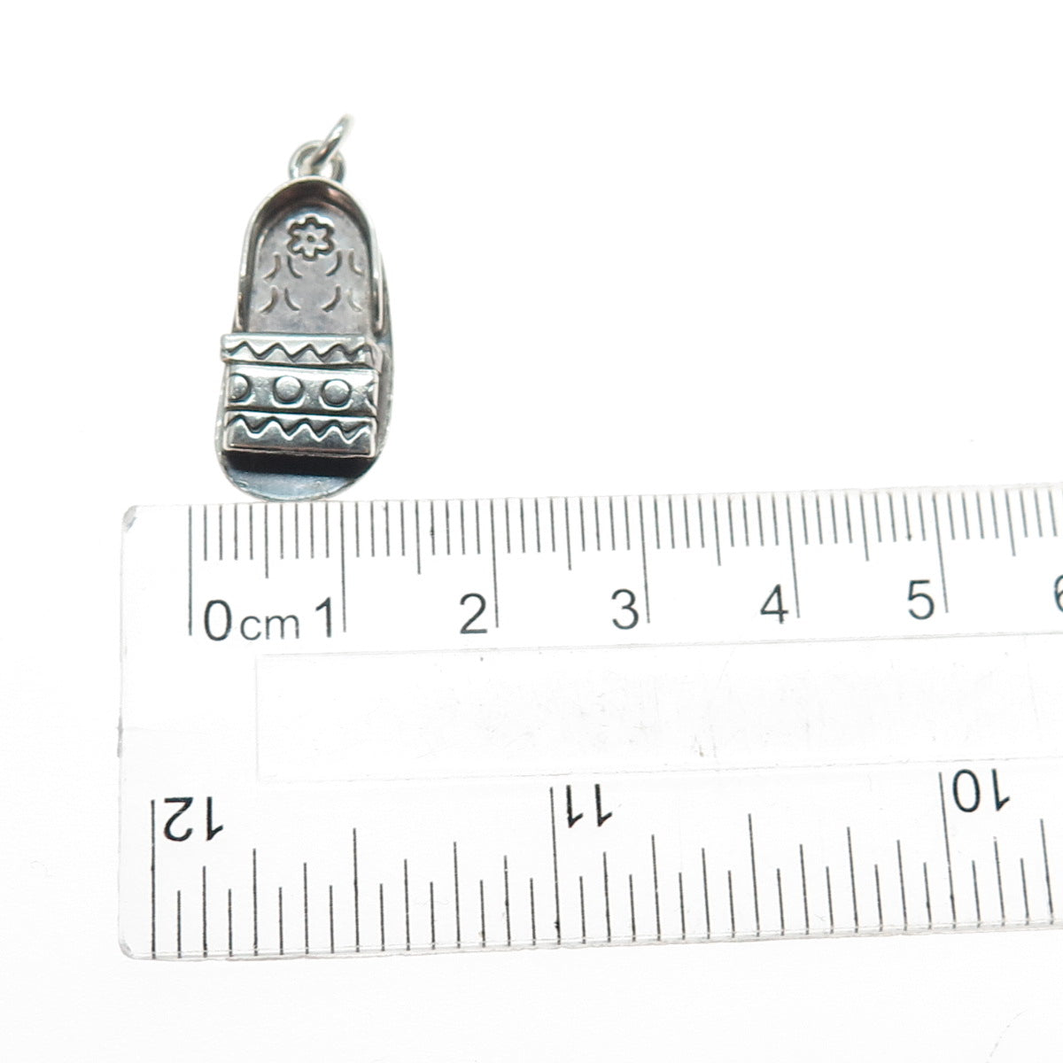 Old Pawn 925 Sterling Silver Vintage Southwestern Shoe Tribal Mini Charm Pendant