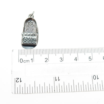 Old Pawn 925 Sterling Silver Vintage Southwestern Shoe Tribal Mini Charm Pendant
