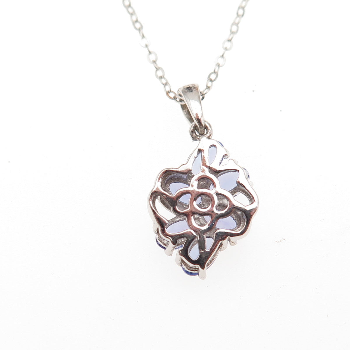 Chuck Clemency 925 Sterling Silver Real Tanzanite Cable Chain Necklace 20"