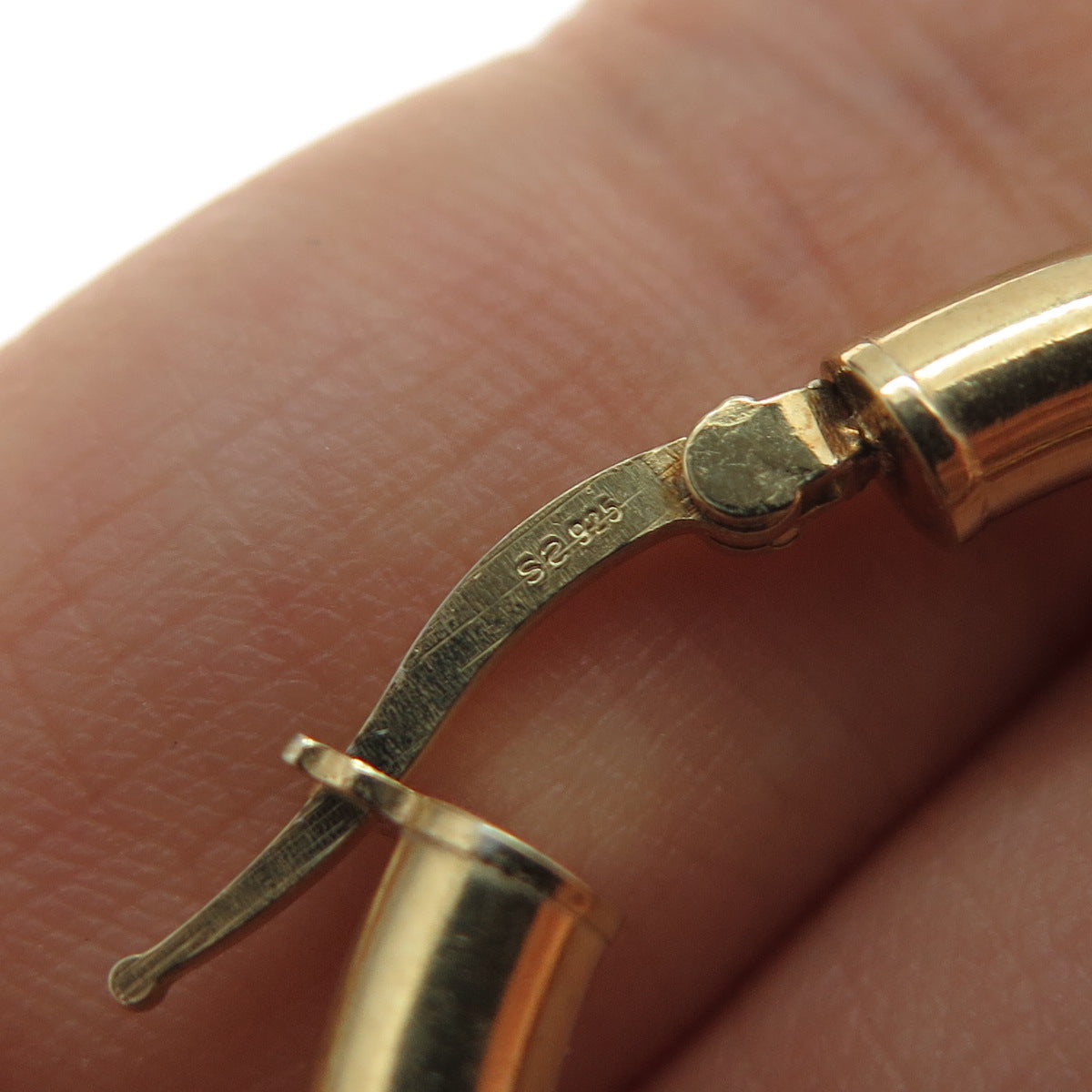 925 Sterling Silver Gold Plated Hoop Earrings