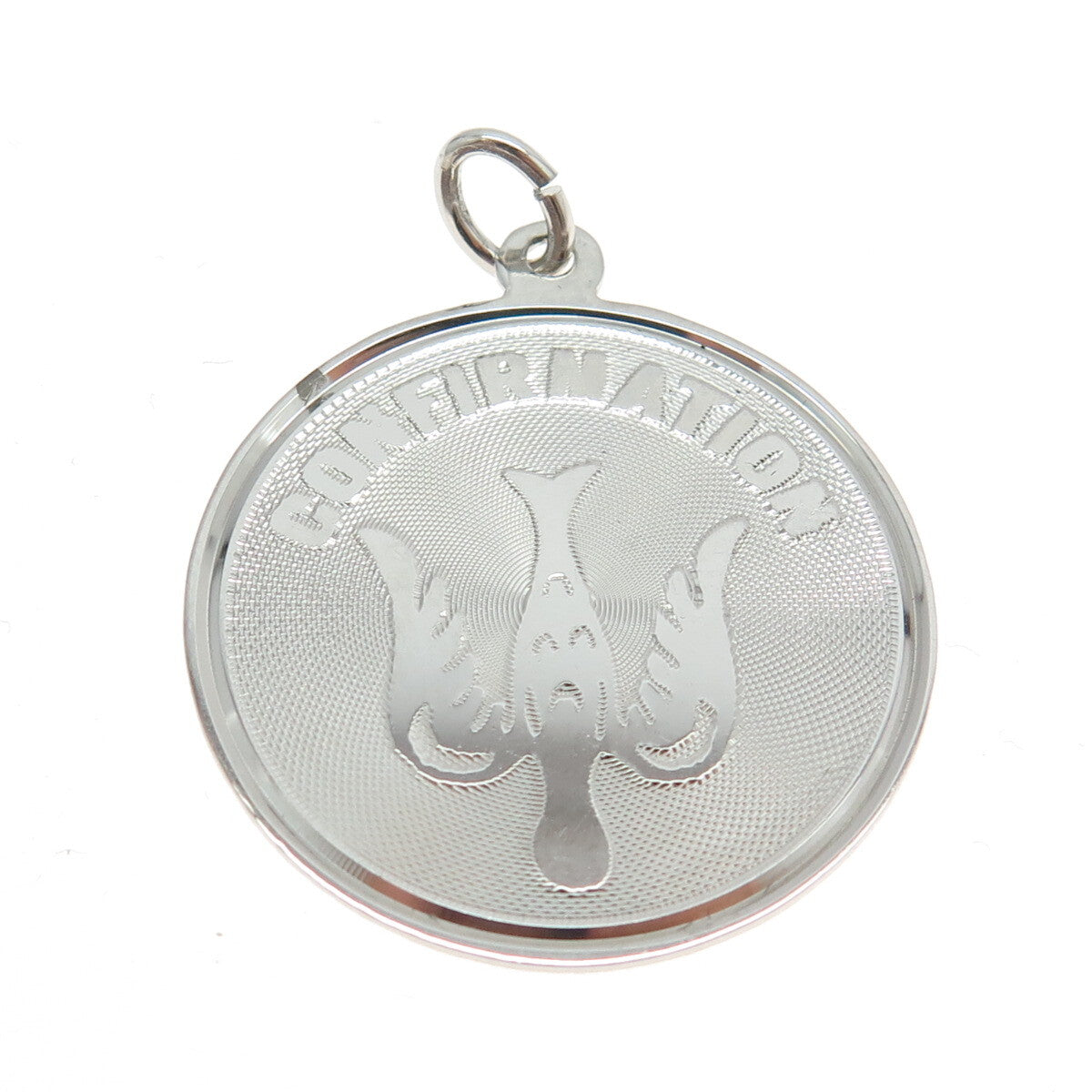 925 Sterling Silver Vintage "Confirmation" Holy Ghost Religious Pendant