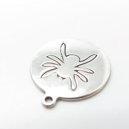 925 Sterling Silver USA Two In Town Spider Charm Pendant