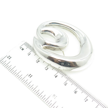 ZINA 925 Sterling Silver Vintage Modernist Twisted Knot Pin Brooch