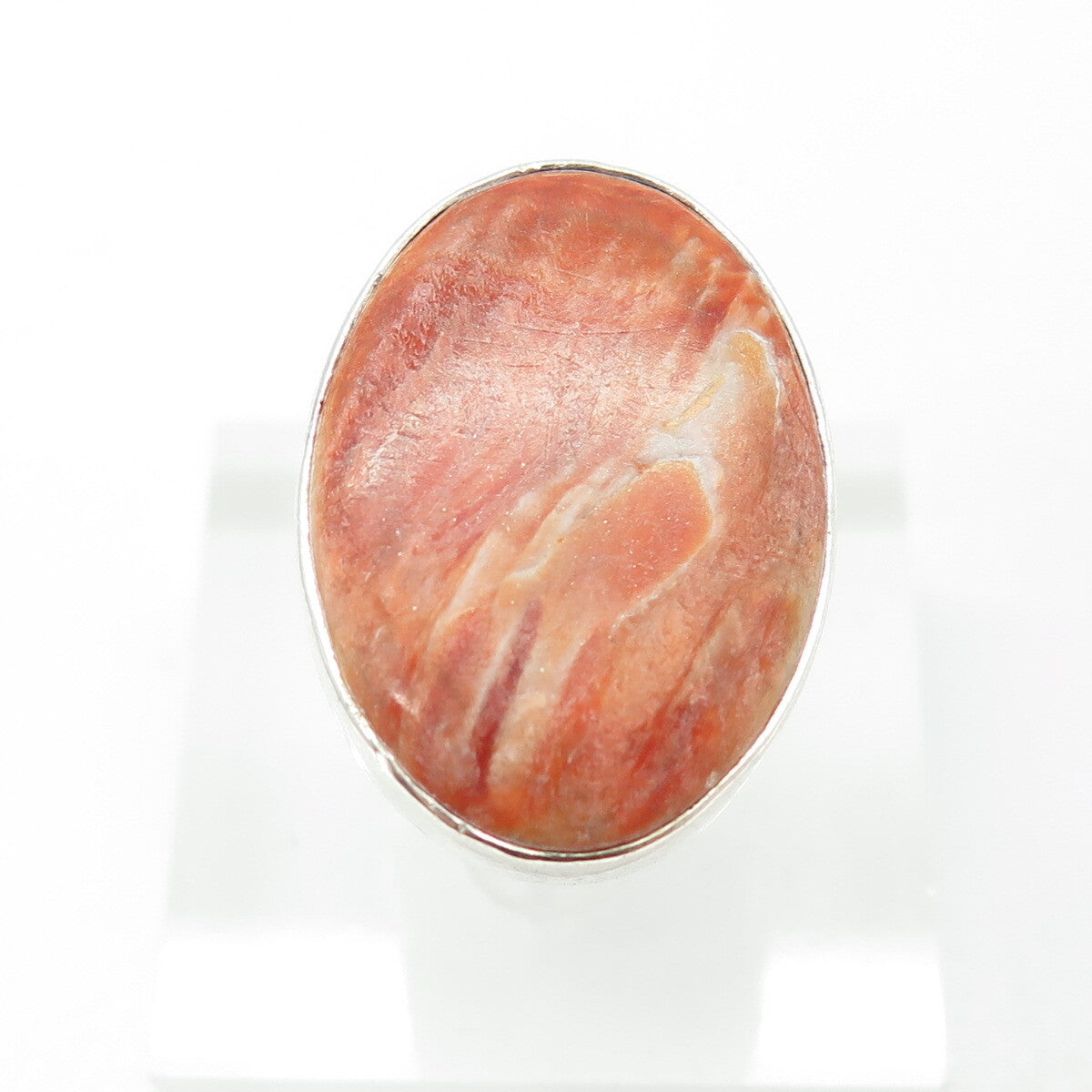 950 Silver Vintage Real Picture Jasper Gemstone Ring Size 6.75