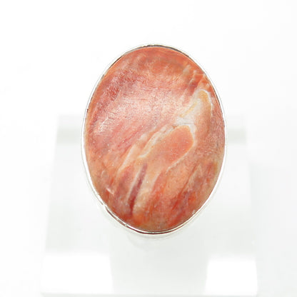 950 Silver Vintage Real Picture Jasper Gemstone Ring Size 6.75