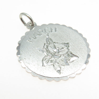 GRIFFITH & SONS 925 Sterling Silver Vintage "March" Narcissus Flower Pendant